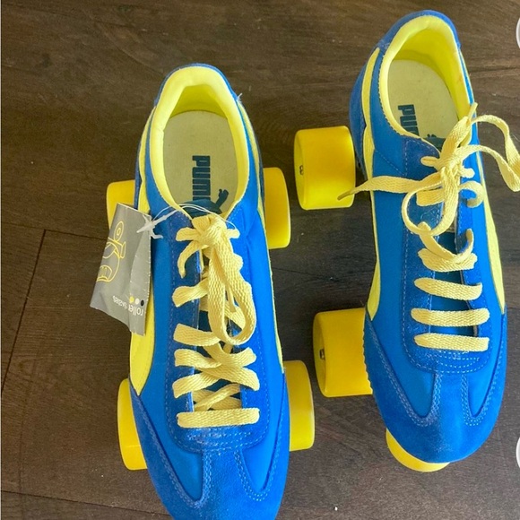 Brand NEW Puma vintage roller skates . Yellow and blue size 6.5 rare find - Picture 6 of 7